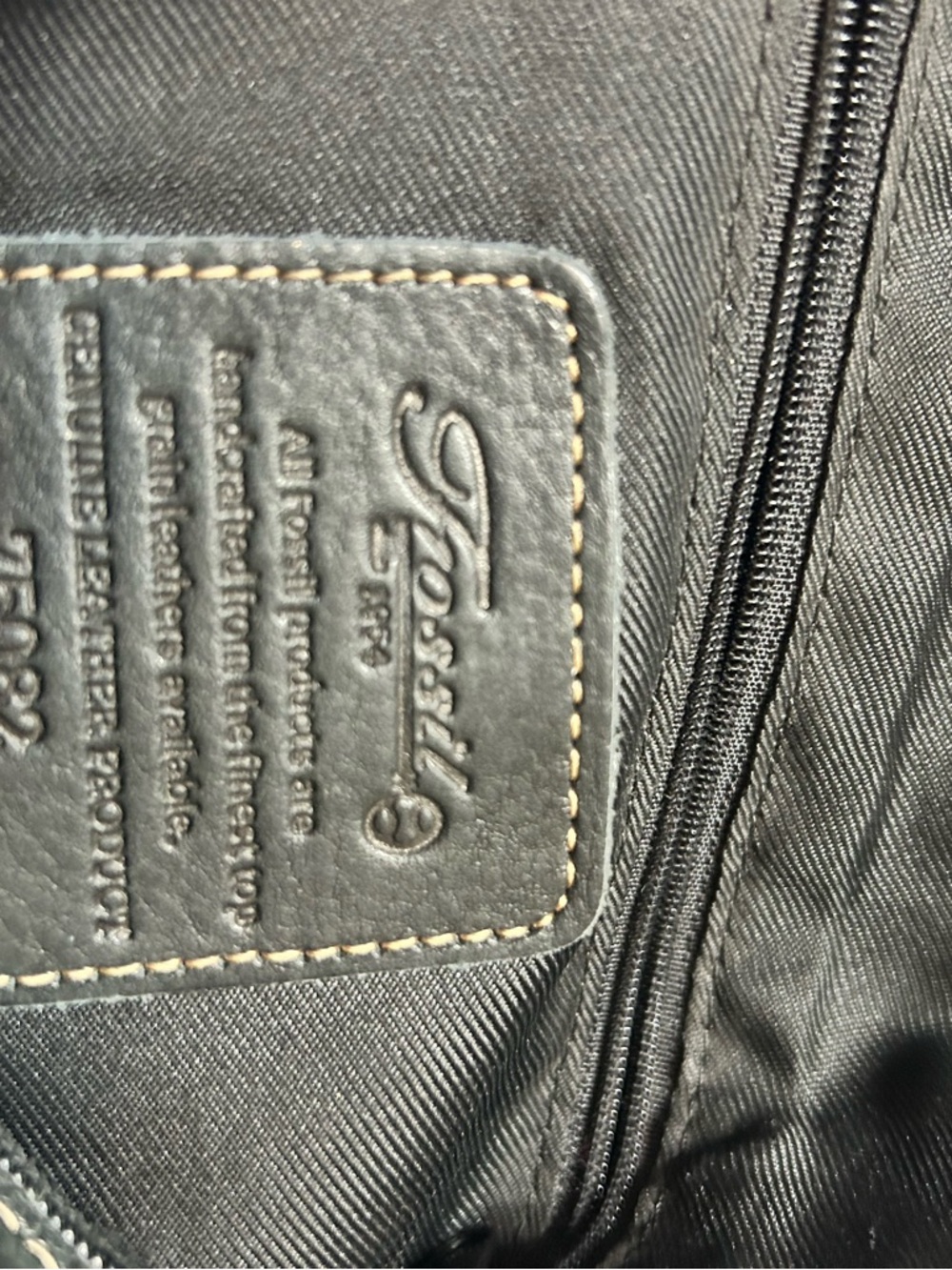 Fossil Black Leather Stud-Trim Hobo Bag - Picture 5 of 6